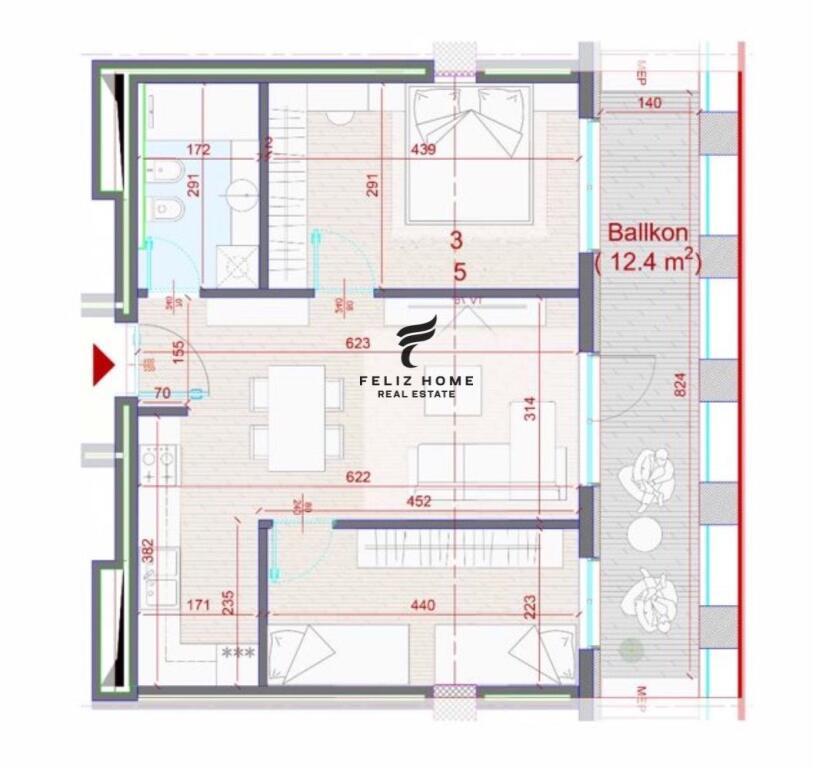 SHITET APARTAMENT 2+1 ZOGU ZI 245.000 EURO