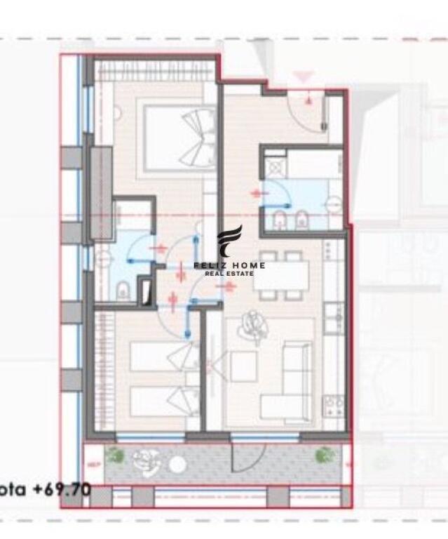 FOR SALE APARTMENT 2+1+2 ZOGU ZI 290,000 EURO
