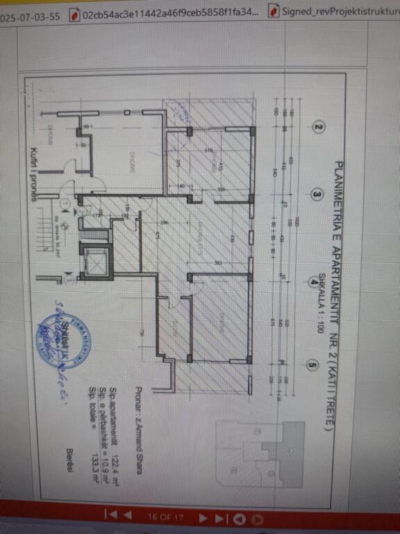 (OKAZION)Shitet apartament 2+1 i pershtatshem per zyra tek RTSH , rr Themistokli Germenji