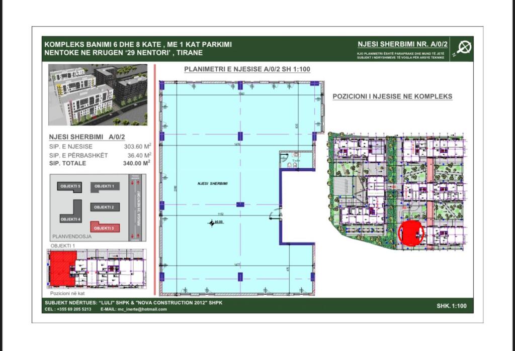 SHITET DYQAN 340M2 DHE 9 POSTE PARKIMI ISH SHESHI SHQIPONJA 850.000 EURO