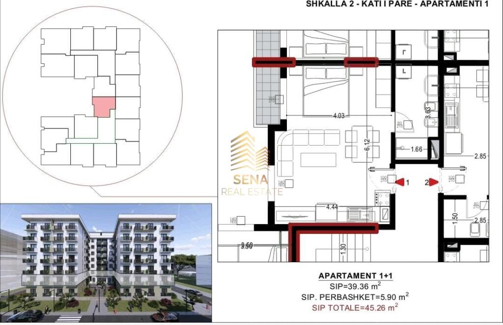For sale, Apartment 1+1+blk, Golem, 55,000 Euro