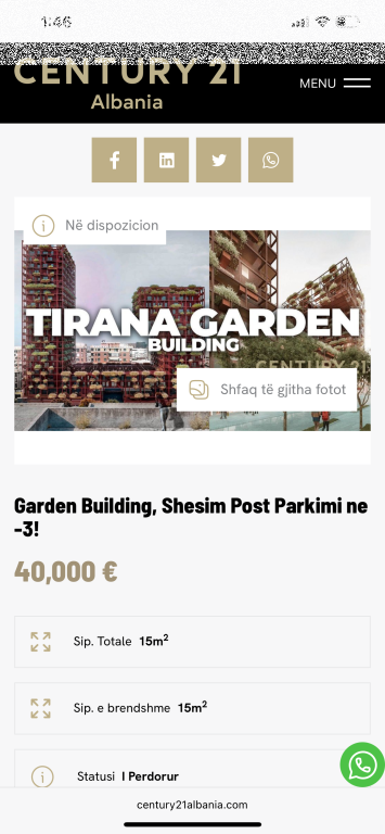 Via Kavaja Garden Building, Vendita Posto Auto al -3! 40.000 €