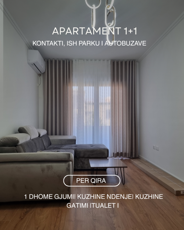 🏡 APARTAMENT 1+1 PËR QIRA 📍 Ish parku autobuzave, Ish Kontakti.  ✨ Super lokacion! 🏢 Pallat i ri me ashensor