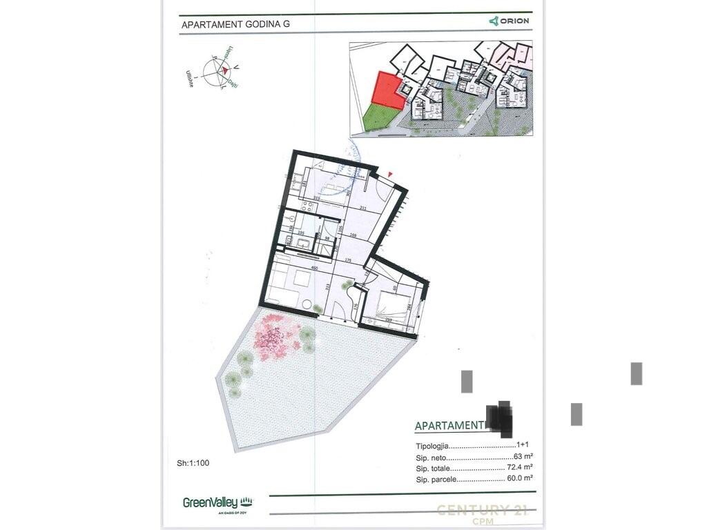 SHESIM APARTAMENT 1+1 ME OBORR TEK GREEN VALLEY!