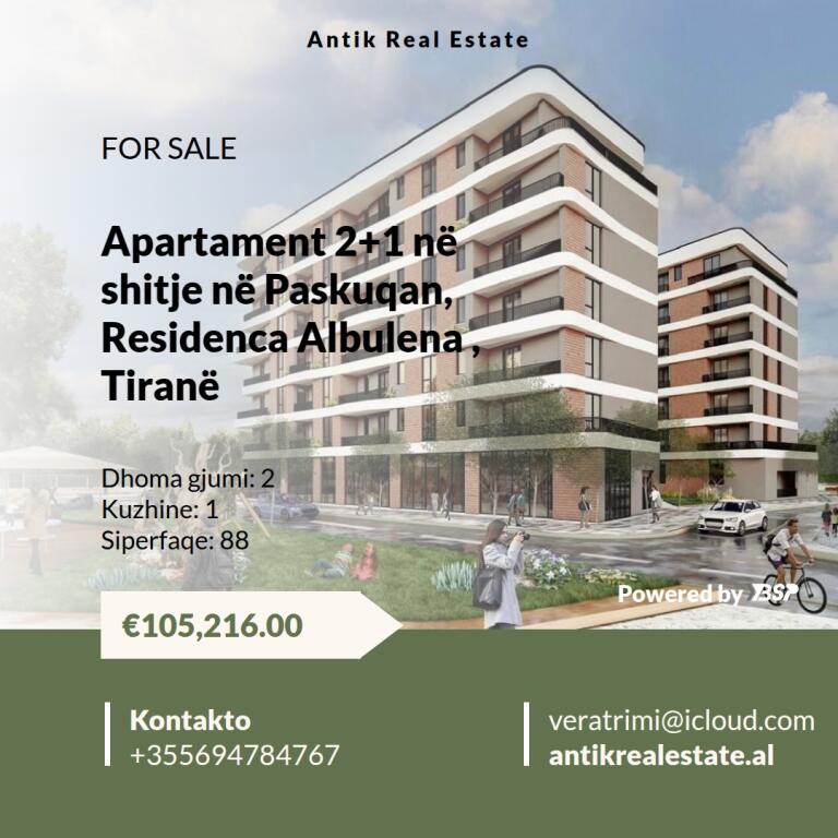 APPARTAMENTO IN VENDITA A PASKUQAN RESIDENZA ALBULENA