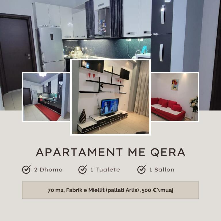 📍 Apartment 2+1 for rent – near the Flour Factory, Tirana