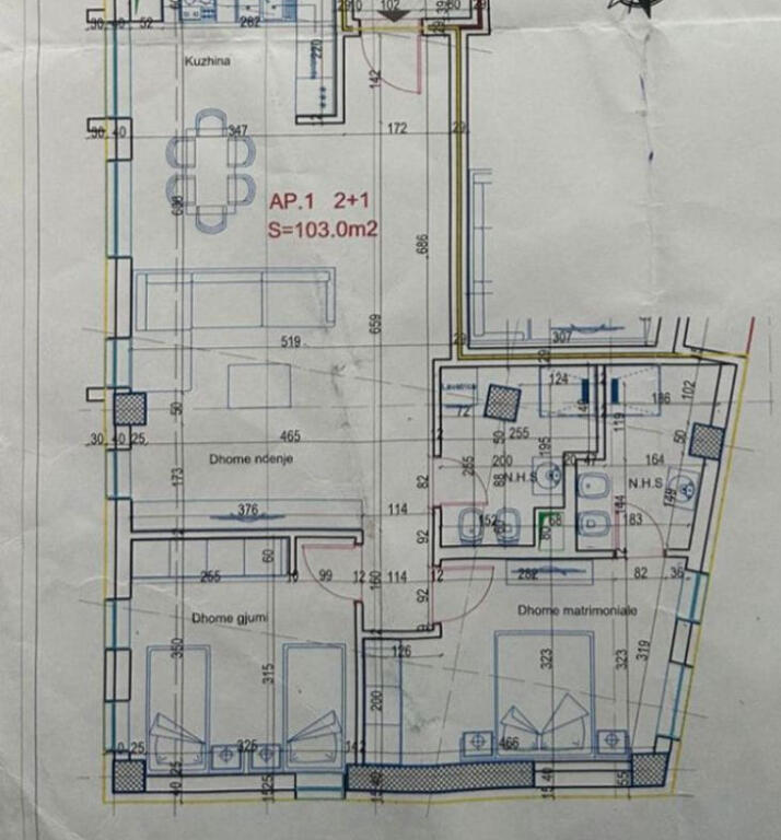Appartamento In Vendita 2+1+2 Vicino Al Vecchio Mercato Elettrico (ID B120718) Tirana