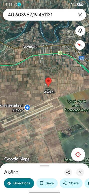 Vlora airport, land with ownership certificate