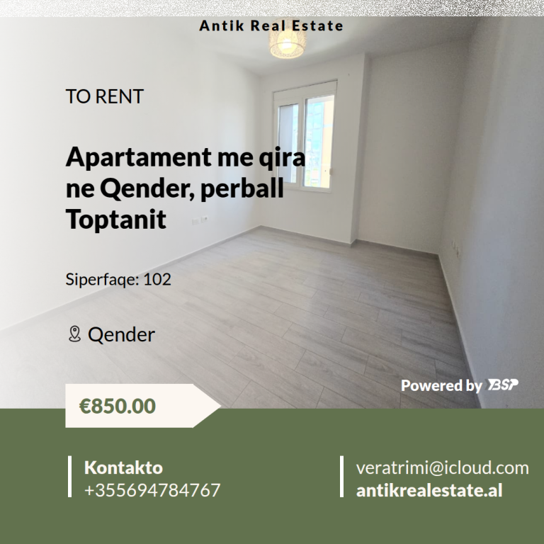 APARTMENT FOR RENT OPPOSITE TOPTANI