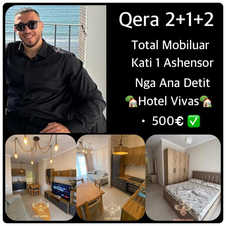 2+1+2 with large balcony  📍Hotel Vivas  BEACH • 500€ net✅