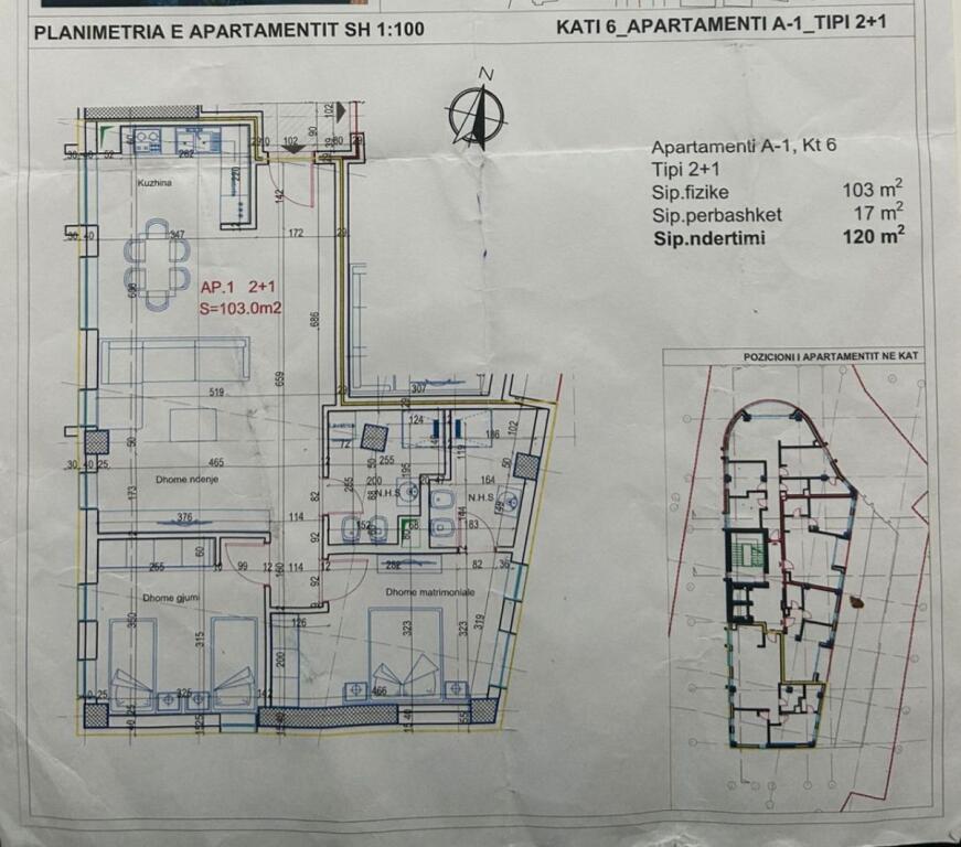 SHITET APARTAMENT 2+1+2 ALI DEM 197.000 EURO