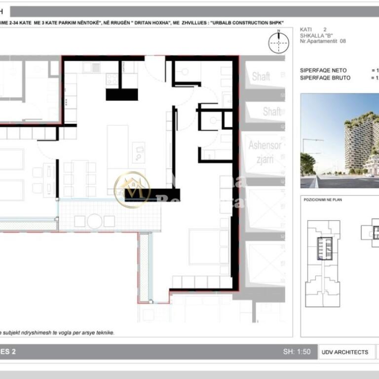 Appartamento 2+1 in vendita, Lion Residence 2, Via: "Dritan Hoxha", 260.000 Euro