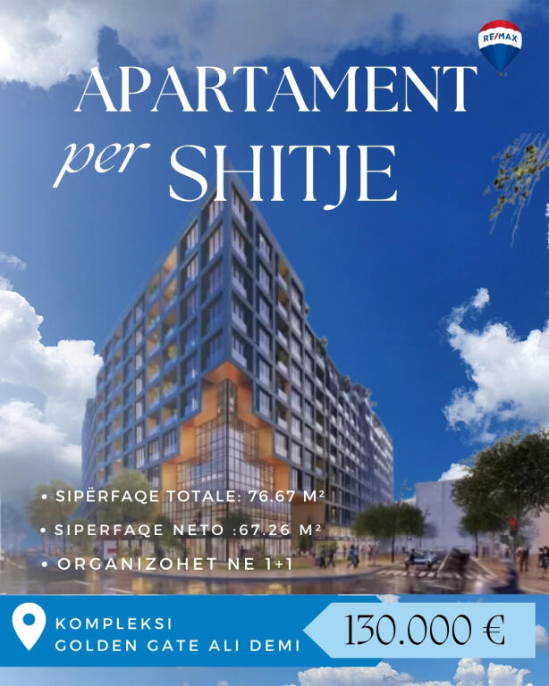 🏡Shitet Apartament 1+1+Ballkon | 📍Golden Gate, Ali Demi | 💶130.000€