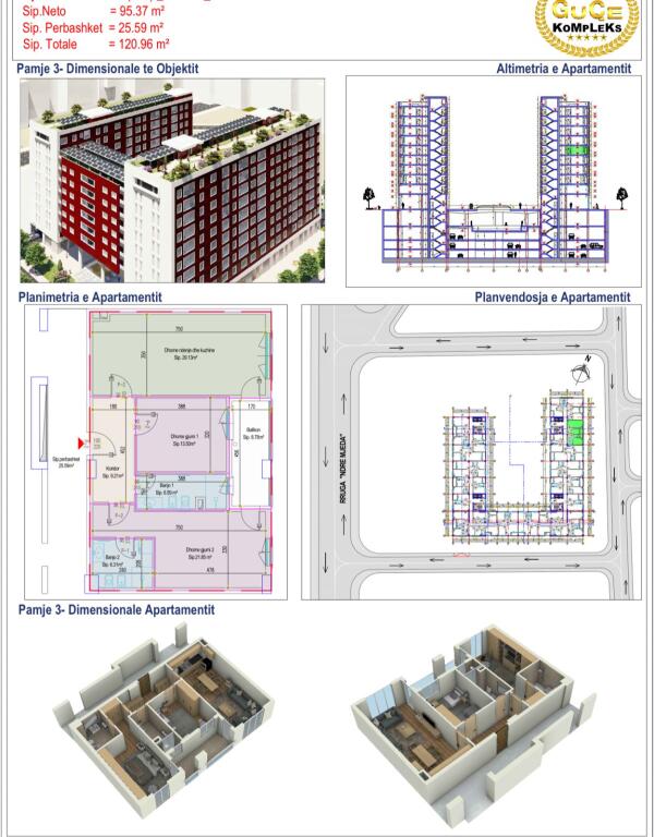 SHITET APARTAMENT 2+1 KOMPLEKSI GUCE 260.000 EURO