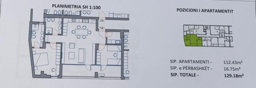 Shitet Apartament 2+1+2 Rruga Dine Hoxha, Rezidenca Bermon
