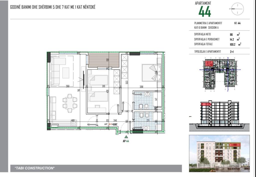 Vendesi Appartamento 2+1+2 Bagni, Pakuqan Presso Tabi Construction