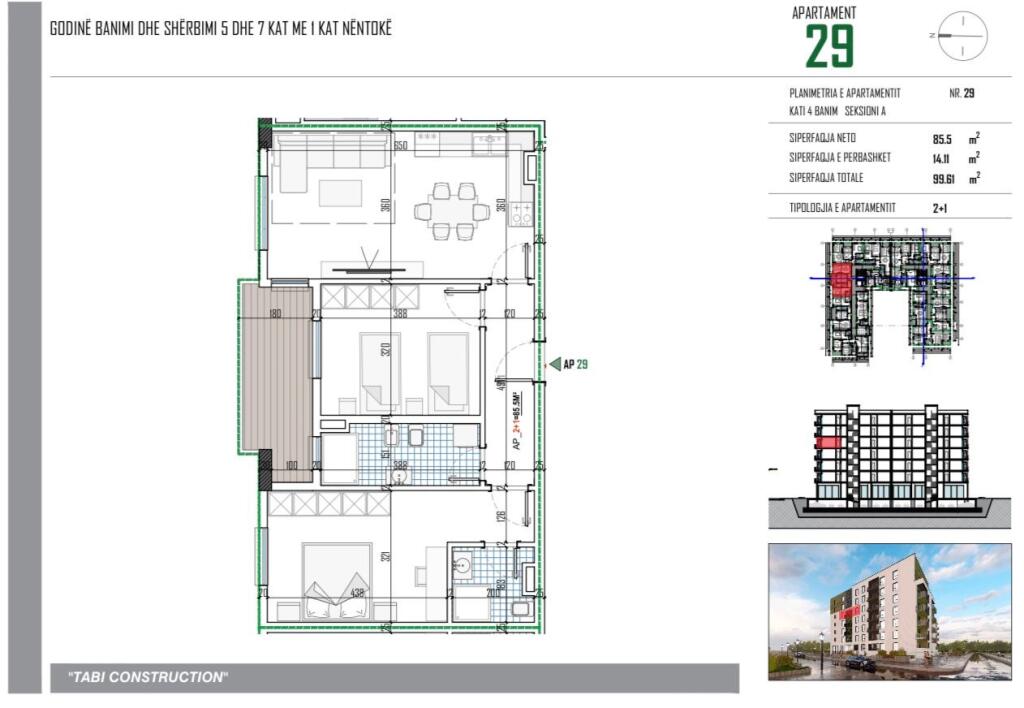 Appartamento 2+1+2 Bagni in Vendita, Pakuqan presso Tabi Construction