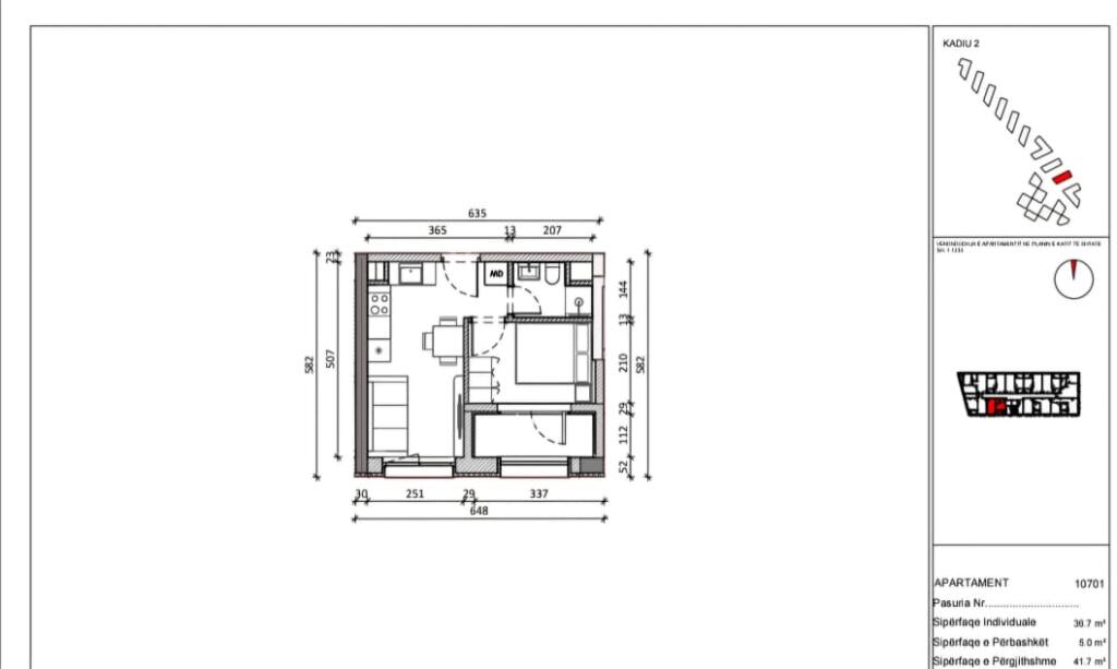 Shitet super apartament 1+1 - kompleksi Kadiu