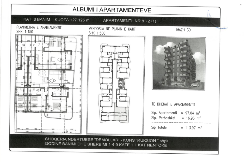 2+1 apartment for sale in Kamëz!