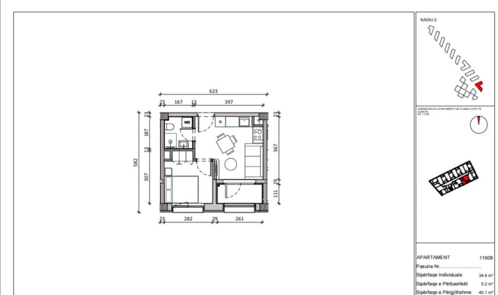 Shitet super apartament 1+1 - Kompleksi Kadiu