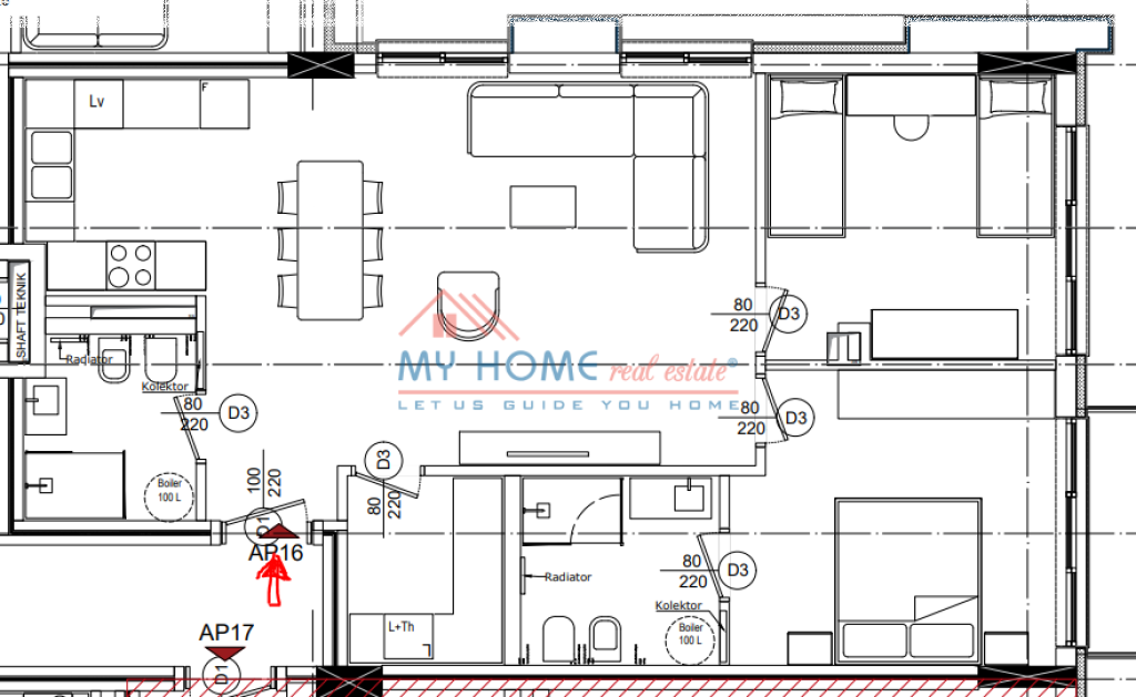 Apartament 2+1 ne Shitje Liqeni i Thate Tirane