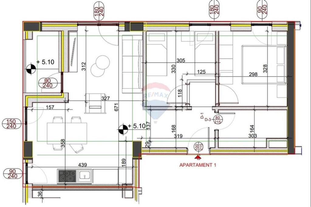 Shitet apartament 2+1 në Kinostudio, pranë TV Klan. ID: 530561001-176