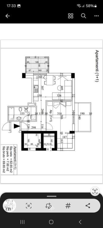 Shitet apartament 1+1 tek Colombo 2 , oxhaku