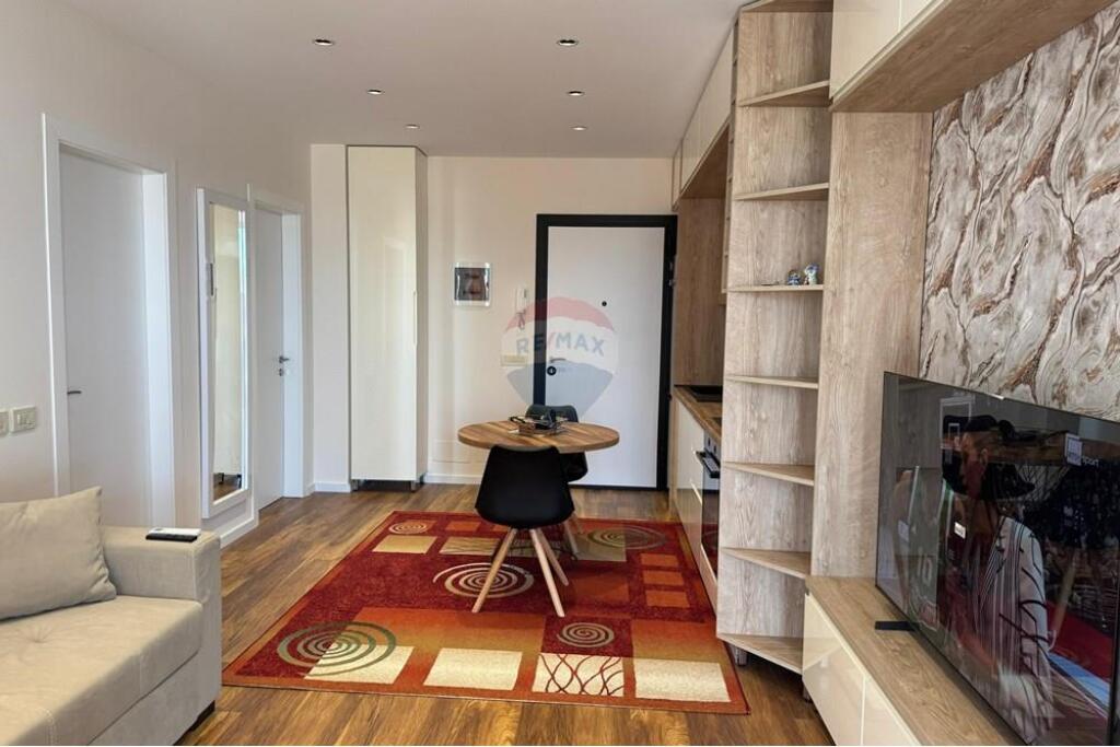 On Mine Peza street at Nova Construction, a 1+1 apartment is offered for rent.