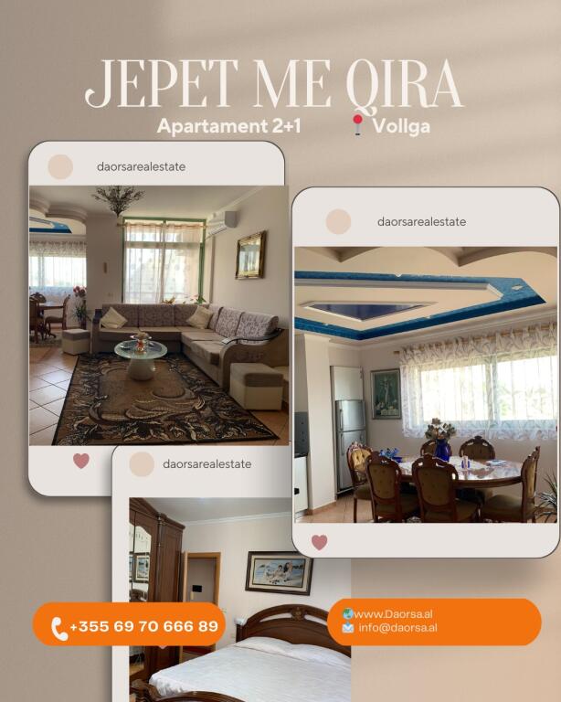 🏡 Apartment 2+1 for rent in Vollga, near Belmondos, Durrës!
