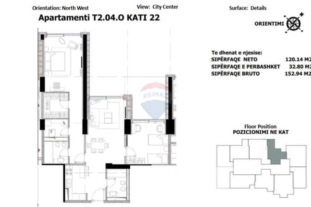SHITET APARTAMENT 2+1+2 TEK DOWNTOWN 1