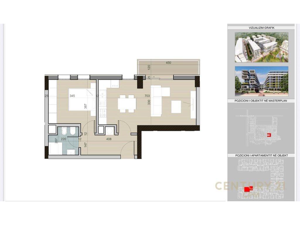 SHITET APARTAMENT 1+1 TE UNIVERS CITY , QTU