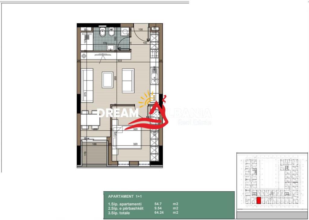 Apartament 1+1 ne ndertim ne shitje ne zonen e Kamzes (ID 41111082)
