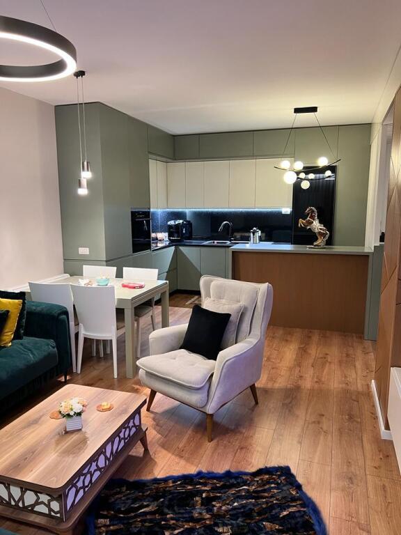 Luxury Apartment 2+1+parking for rent at 21 Dhjetori, near Kompleksi Kontakt (1000 euro)