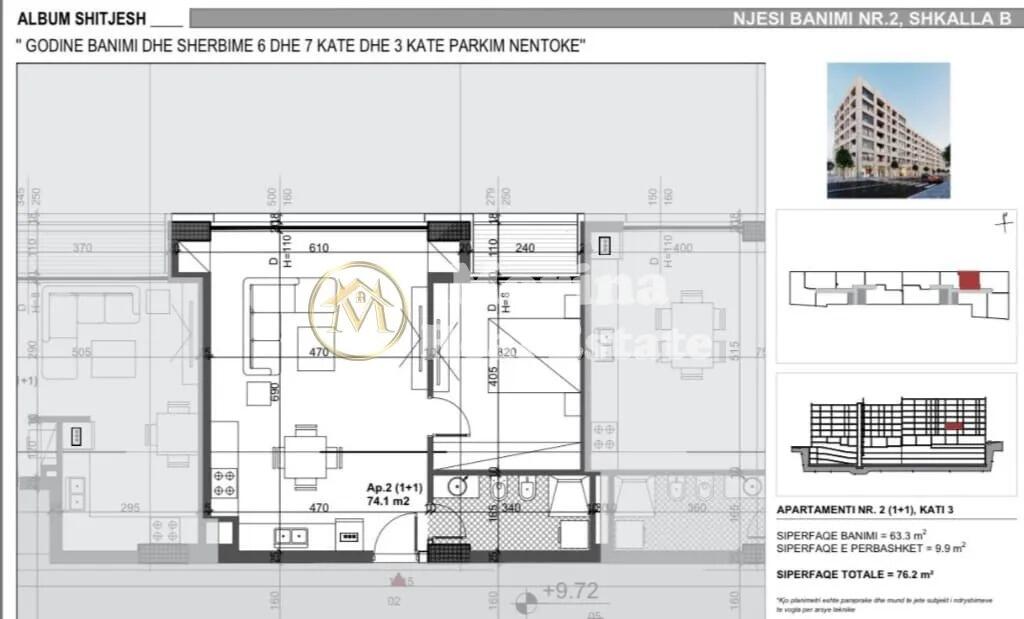 Shitet Apartament 1+1, Bulevardi i Ri, 121.920 Euro.