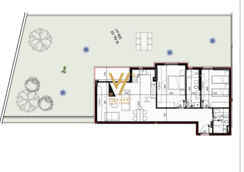 SHITET APARTAMENT 2+1+2 NE MJULL BATHORE, PARK HOUSE