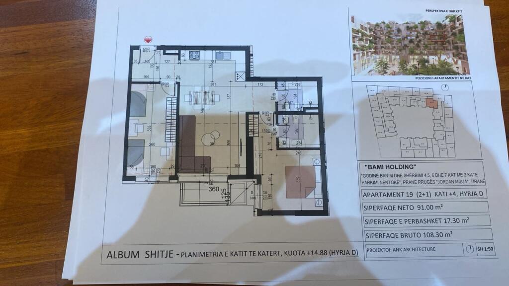 Appartamento 2+1+2 bagni in vendita nel complesso moderno in costruzione "Bami Holding" in via "Jordan Misja".