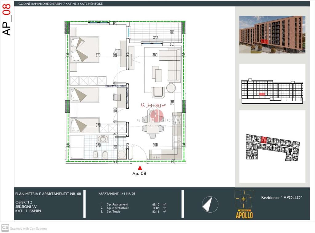 Apartment 3+1 for sale - Kamez, Rrethi Ullirit