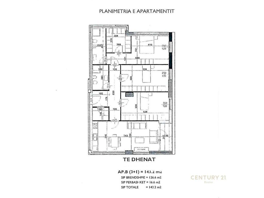 Shitet Apartament 3+1+2 te Kika 3, Komuna e Parisit (pranë CONAD-it)