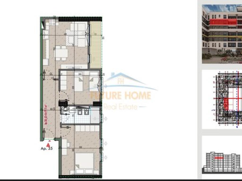 Shitet, Apartament 2+1, Kompleksi Univers City, Tiranë.