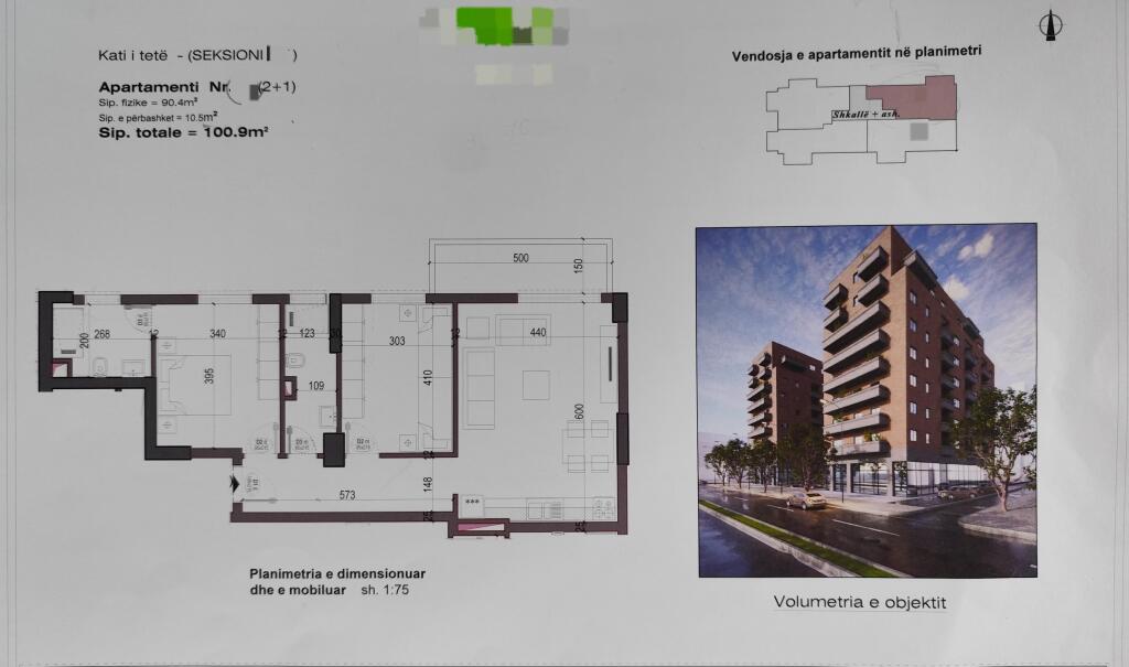 Apartment 2+1+2 for Sale - Kamez, SimaCom