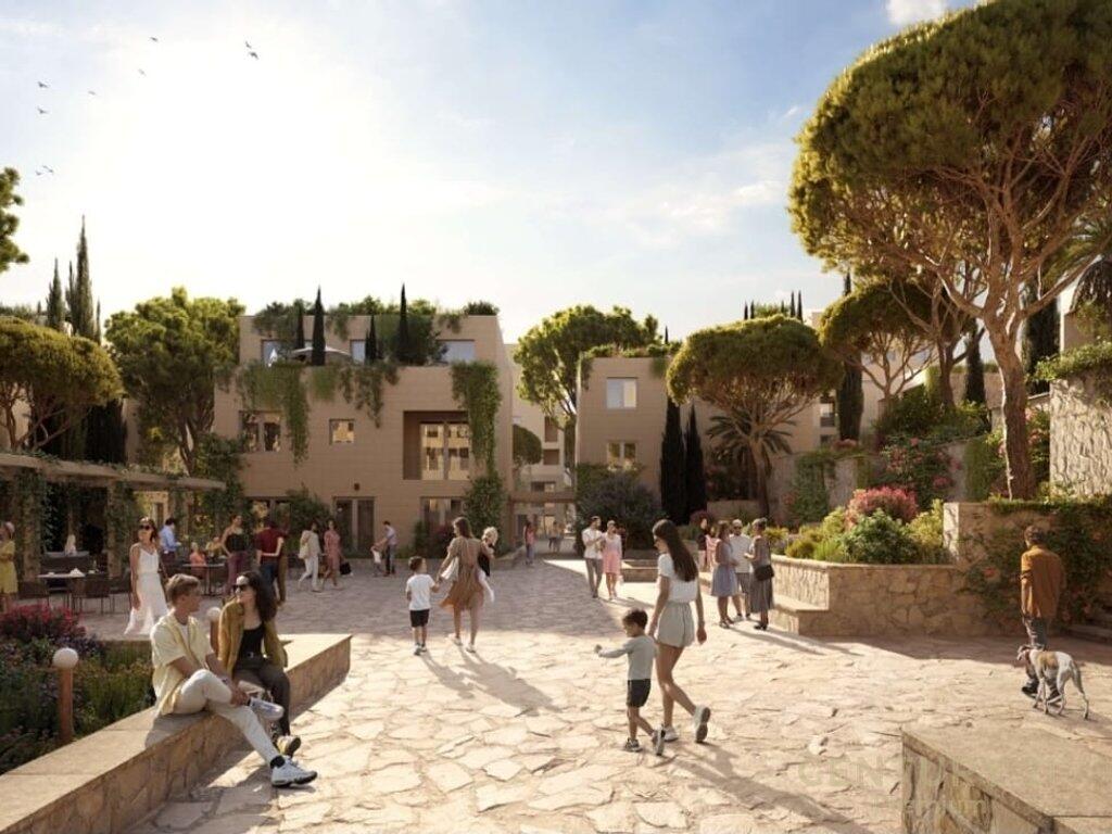 Shitet apartament 2+1 me oborr privat në resortin më të ri në Rivierën Shqiptare Square Village, Santorini 2! 485,408 €