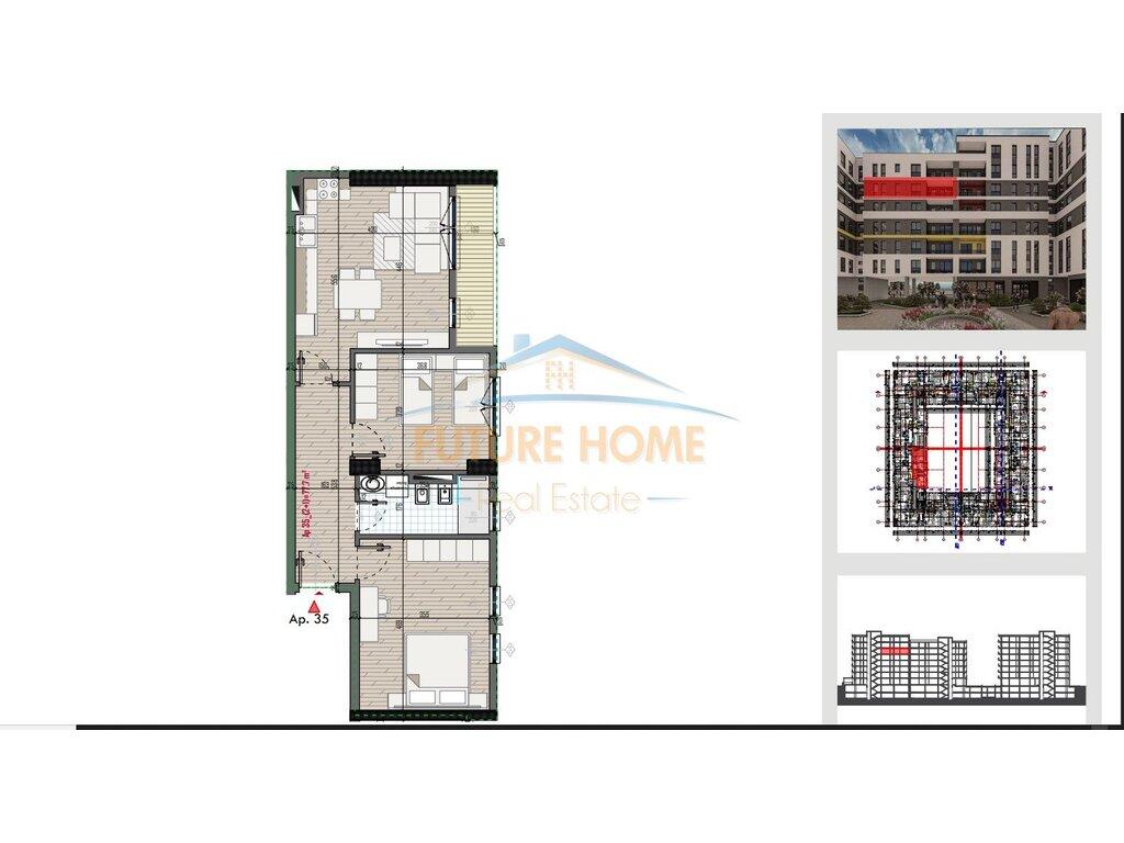 Shitet, Apartament 2+1, Kompleksi Univers City, Tiranë.