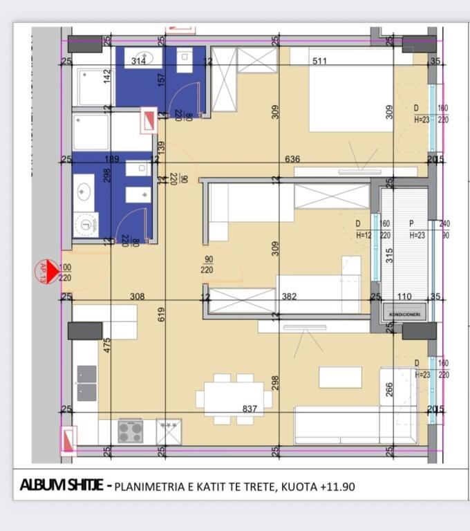 SHITET APARTAMENT 2+1+2, NE ALI DEM