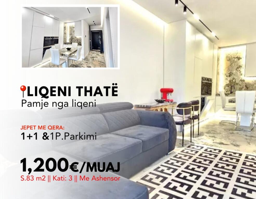 FOR RENT: *1+1+ garage* fully invested || (📍Liqeni i Thate ) || *1200€/Month*