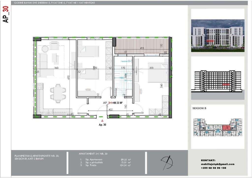 Shitet Apartament 2+1 Kamez, Rrethi i Ullirit