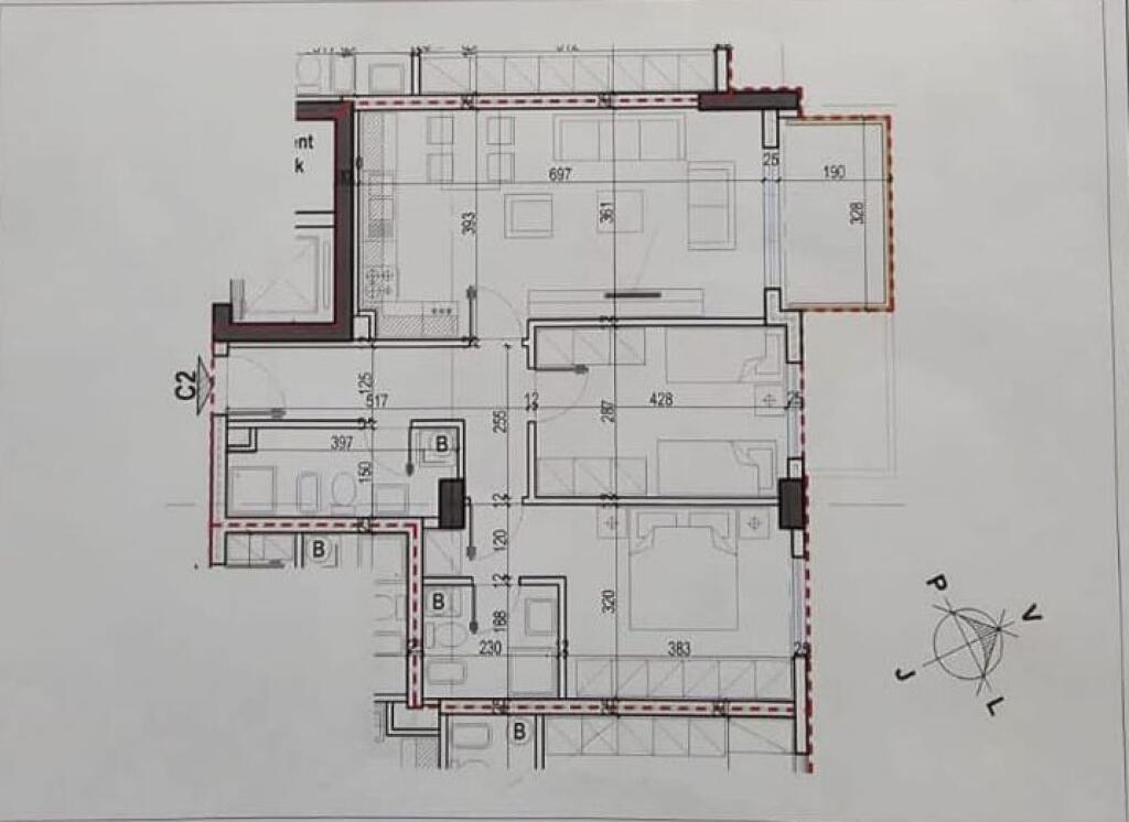 Apartamente 2+1+2wc per Shitje ne Laprake tek Kompleksi Aura (ID 41212065)