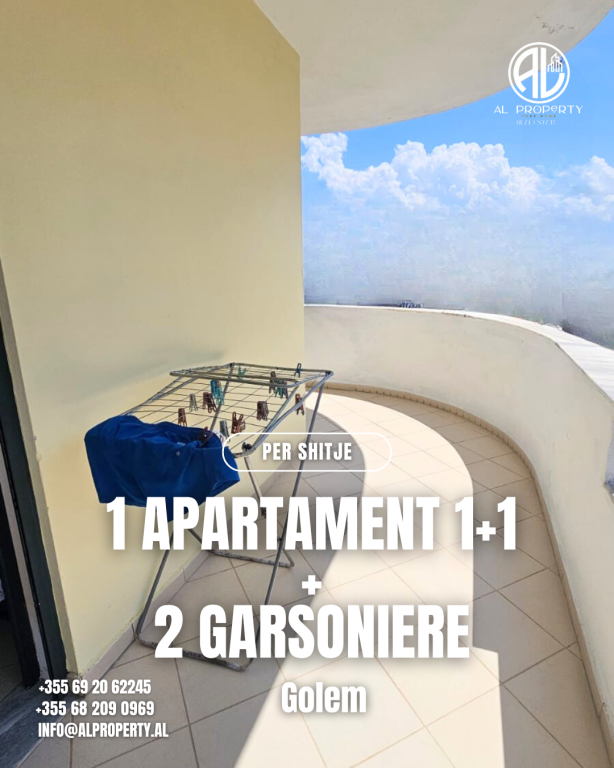 Shiten 3 apartamente Golem ngjitur në të njëjtin kat – Mund të blihen bashkë ose veç e veç