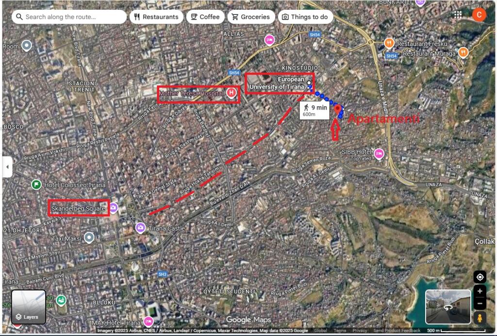Appartamento 1+1 in affitto Via Vaid Kormaku, collina del Prete, valore 40.000 lek