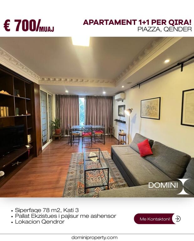 Apartament 1+1 per qira afer Piaces