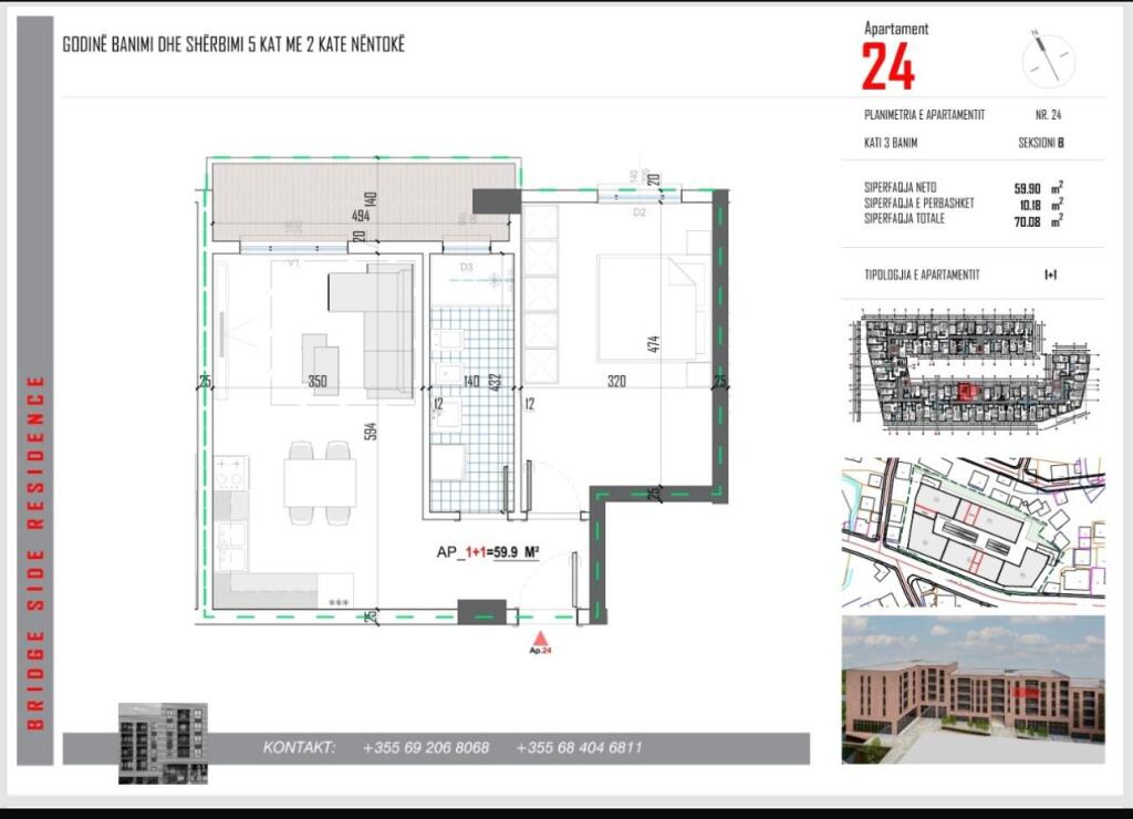 apartament 1+1 per shitje Paskuqan